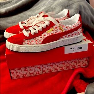 Hello kitty red and white puma sneakers